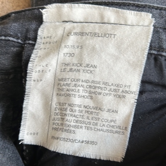 Current/Elliot The Kick Jean in Evermore Unfinished Raw Hem   Grey - Picture 7 of 8